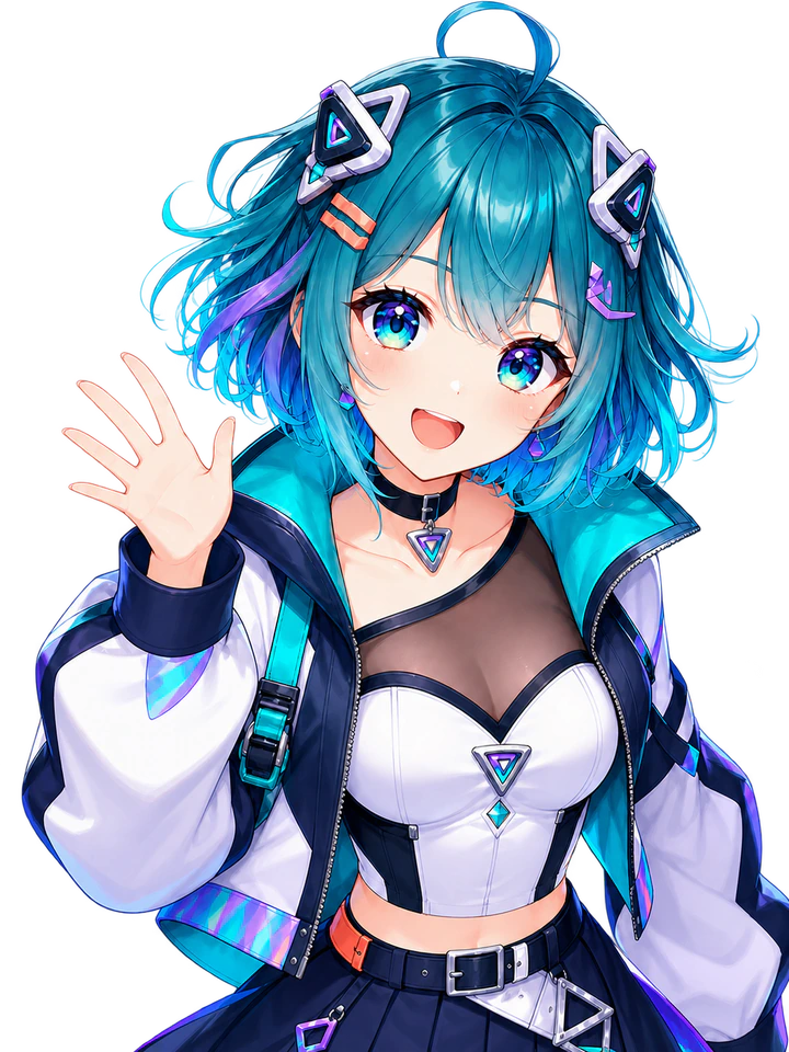 配信画面で表情を動かす2Dアバターの例